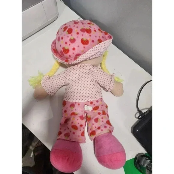 Strawberry Shortcake Plush Stuffed Pink Overalls Rag Doll Pillow Giant Large 28" - Picture 3 of 7